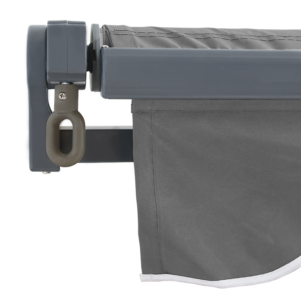 2X1.5M Patio Awning Manual Garden Canopy Sun Shade Retractable Shelter Grey UK