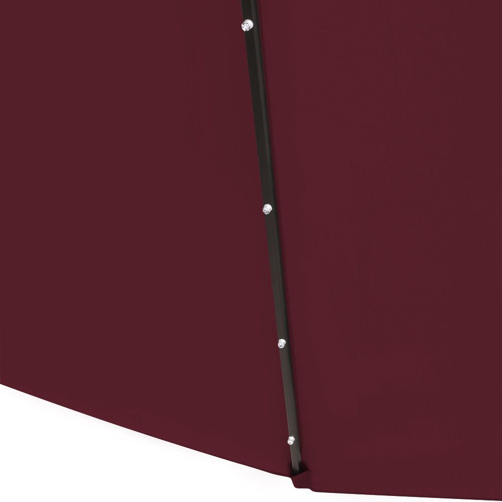 3M LED Patio Garden Banana Hanging Umbrella Sun Shade Cantilever Parasol Wine