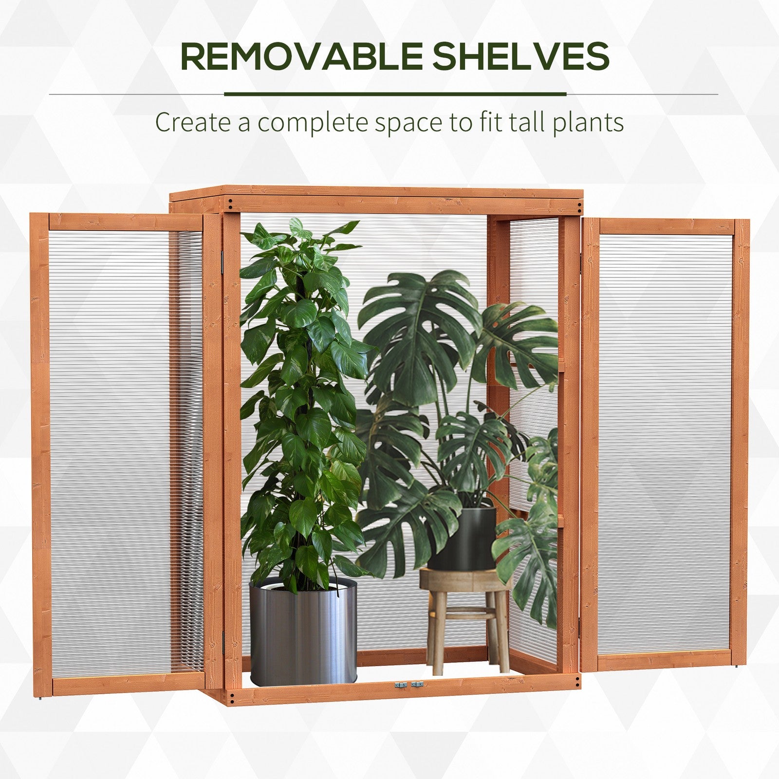 Outsunny Garden 3-Tier Greenhouse Cold Frame Plant Storage Shelf Opening Top