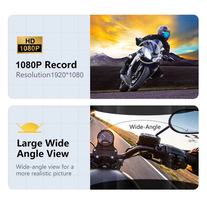 Kebidumei Bluetooth Motorcycle Intercom Helmet Headset 1000M Interphone Music Share Headphone Wifi App Dash Cam Moto Auto Dvr