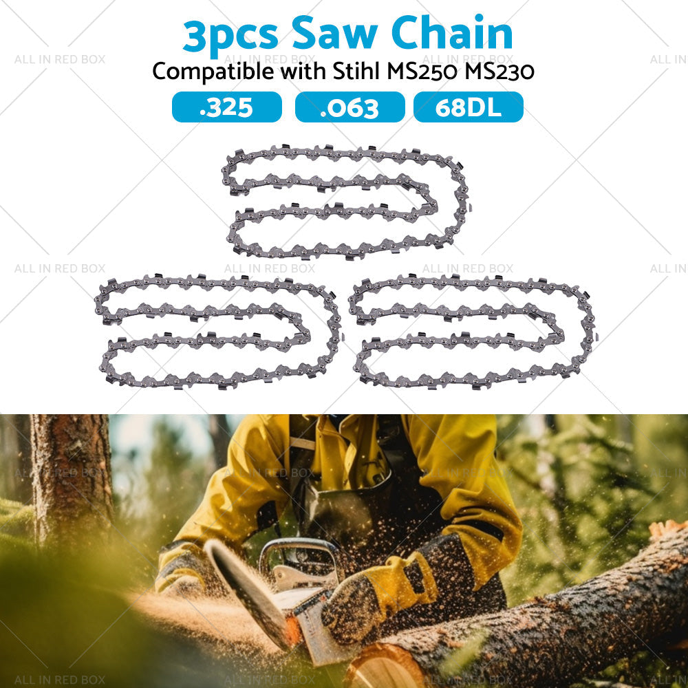 3PCS Chainsaw Chain. 325 063 68DL Suitable for Stihl 18inch MS250 MS251 MS230 MS231