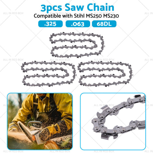 3PCS Chainsaw Chain. 325 063 68DL Suitable for Stihl 18inch MS250 MS251 MS230 MS231