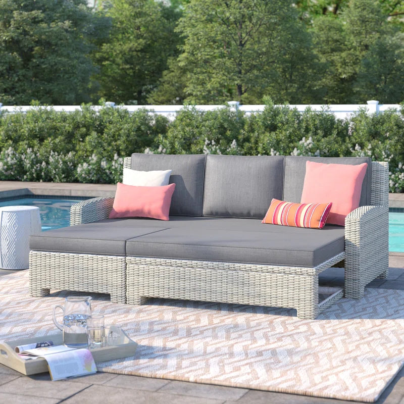 Abhijot Oxborough Pull-Out Outdoor Garden Sofa with Cushions