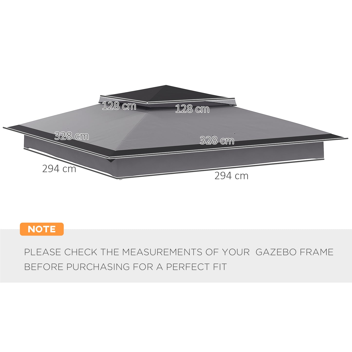 3.25Mx3.25M Pop up Gazebo Roof Replacement, 30+ UV Protection