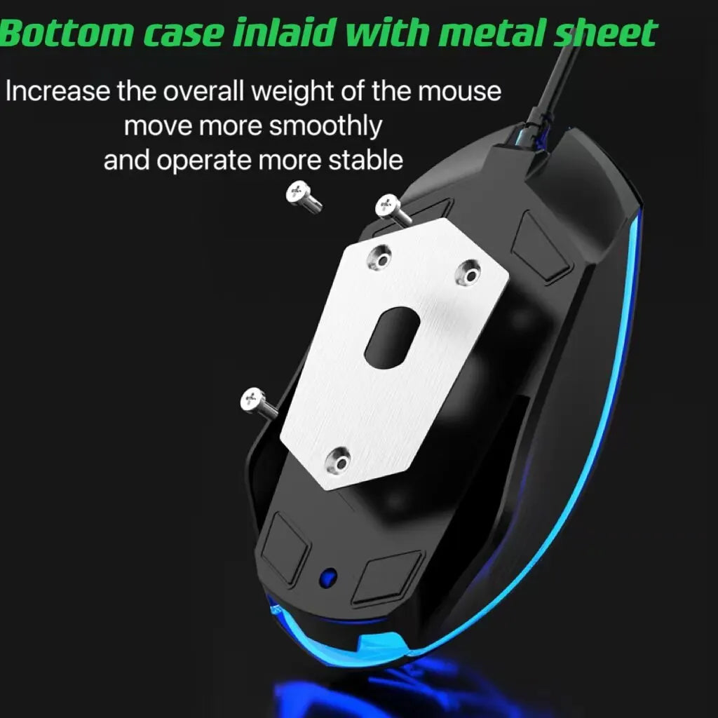 Wired Keyboard and Mouse Set Usb Luminous Mechanical Keyboard and Mouse Set for PC Laptop Computer Game Office