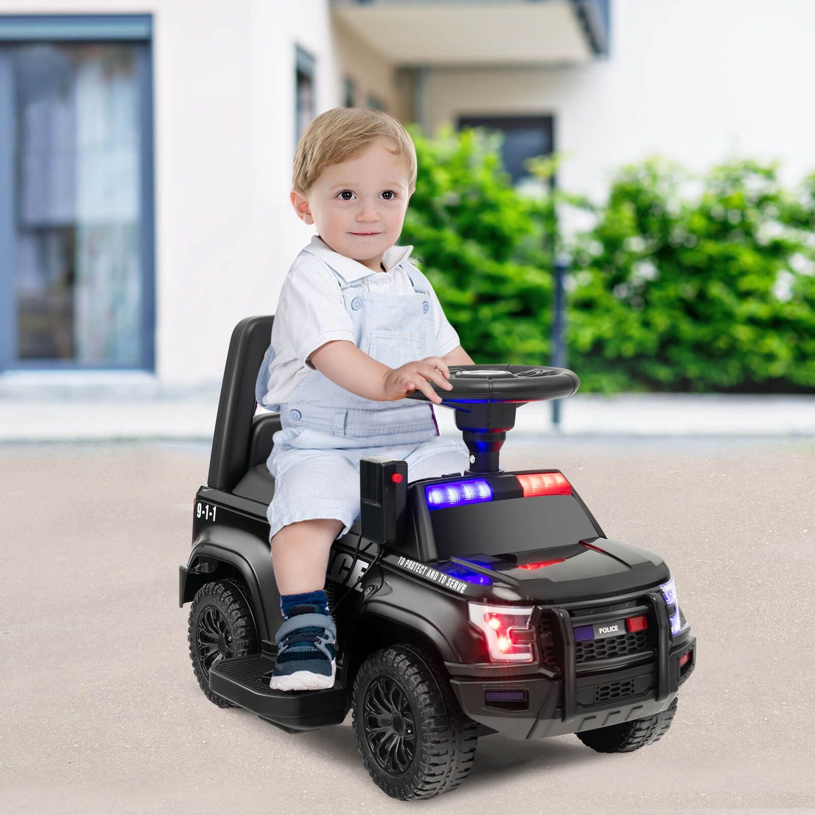 6V Kids Ride on Police Car with Side Megaphone