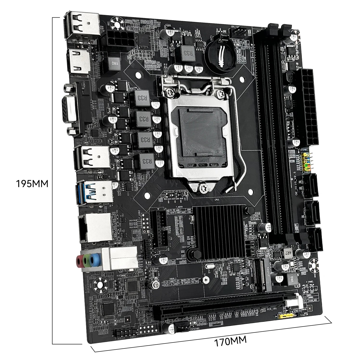 H110 Motherboard Supports LGA 1151 Intel Core CPU DDR4 RAM and M.2 NVME SDD VGA HDMI