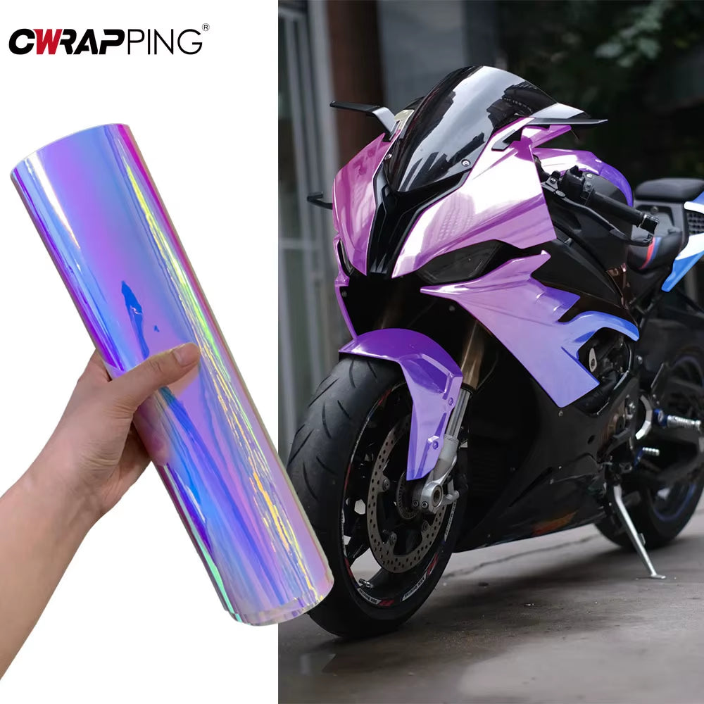 Motorcycle Sticker Rainbow Laser Plating Vinyl Film Body Protection Decorate Vinyl Stickers for Motorcycle Car Accessories