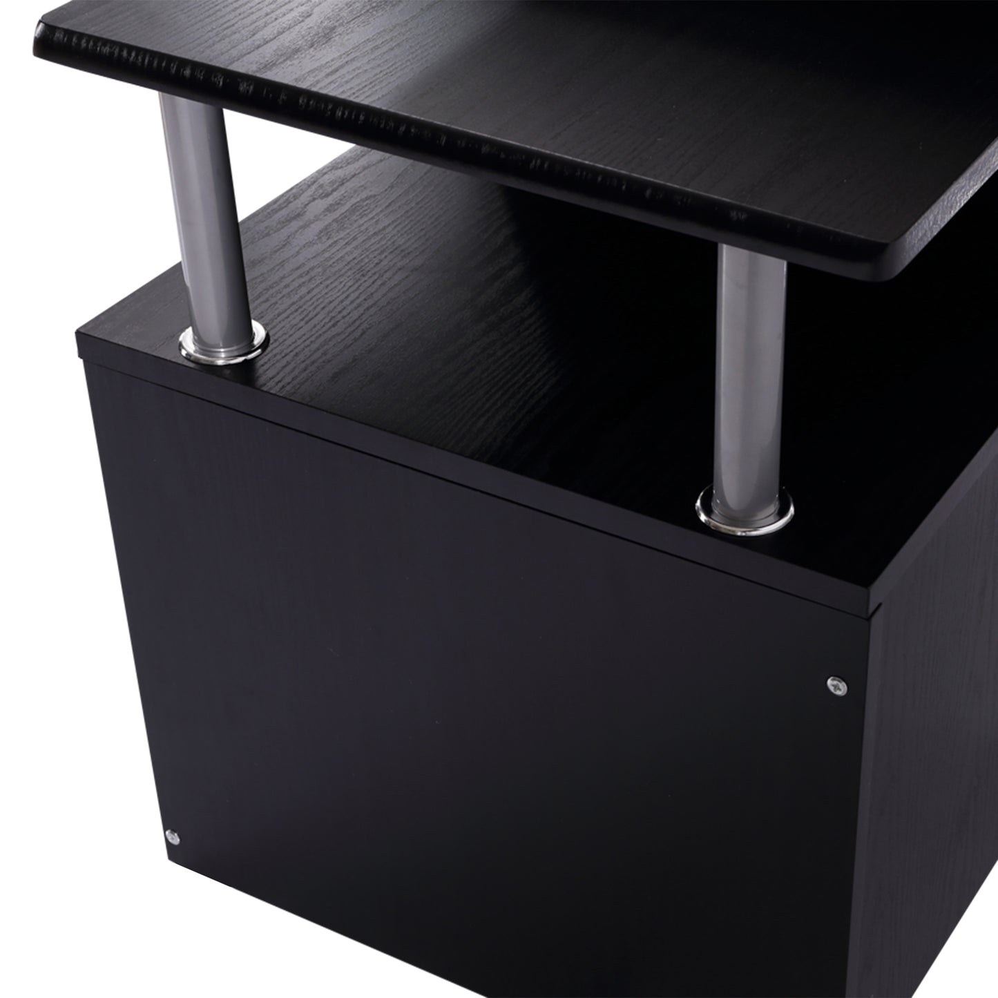 Computer Desk PC Workstation with Drawer Shelves CPU Storage Rack for Home or Office in BLACK | HOMCOM-7