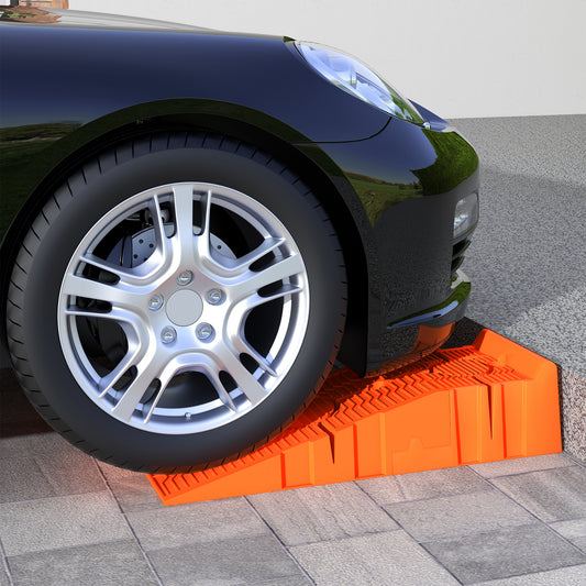 DURHAND Heavy Duty 5 Ton Plastic Garage Workshop Car Service Ramp Lifting Automotive Vehicle Portable in Orange